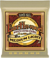 Ernie Ball 2003 jeu de cordes guitare acoustique Earthwood medium light folk