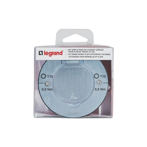 Kit prise sol ronde - prise, inox