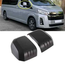 Rearview Mirror Cover Trim For 19-24 Toyota Hiace Commuter 300 Matte Black 2pcs