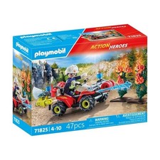 PLAYMOBIL 71825 Pompier avec quad et arbustes enflammés