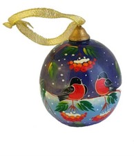 Boule de Noel en bois peint