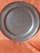 grand plat en étain ancien