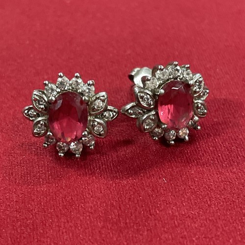 Sterling silver 925 oval pink - silver,