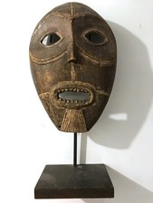 Mask H=40 / 55cm (base) Statuette Sculpture Africa Ituri Zaire, Belgian Congo,