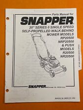 Snapper -20" *Series 0* Walk Behind Mower (Parts Manual #06055) 1995
