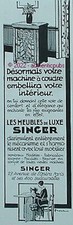  SINGER ADVERTISING SEWING MACHINE LUXURY FURNITURE SIGN FROCK 1932 AD PUB