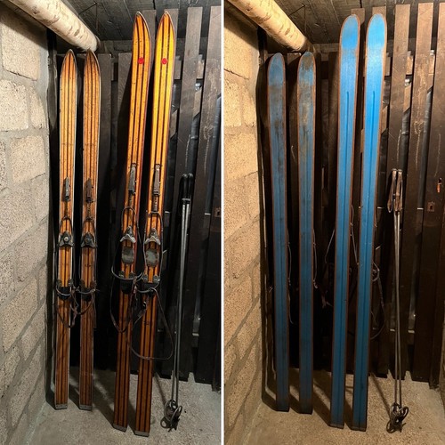 Lot deux paires ski vintage - paires,
