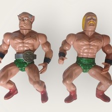 Lot 2 Figurines Vintage MOTU Bootleg Catcheurs Années 90 - Bon État