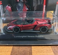 Kyosho 1/64 Lamborghini 6 Veneno Roadster Red Meta With Box, Card