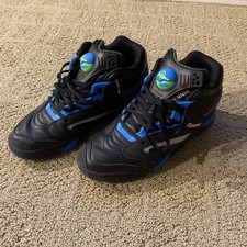 REEBOK SHAQ VICTORY PUMP BLACK BLUE  SZ 10.5 H06491 RETRO TENNIS BASKETBALL