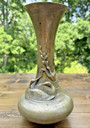 Art nouveau brass - art, vase