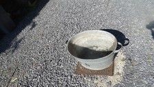 VINTAGE BASIN CAULDRON ZINC BATHTUB BUCKET GALVANIZED GARDEN JUICE BARN
