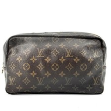 LOUIS VUITTON LV Brown Trousse Toilette 28 Monogram Clutch Bag Pouch Authentic