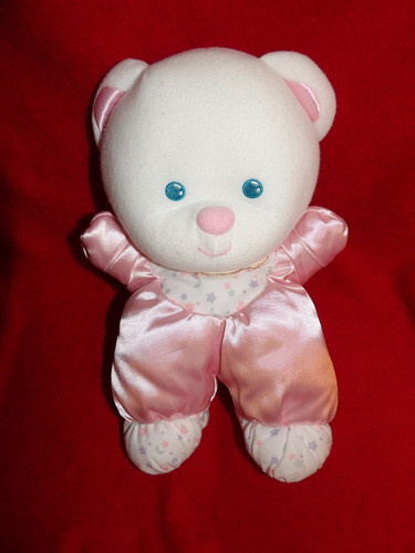 Doudou peluche ours blanc - peluche,
