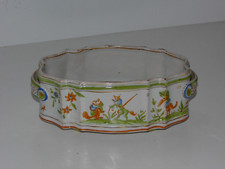 JARDINIERE ANCIENNE XIX EME SIECLE MOUSTIER DECORS GROTESQUES