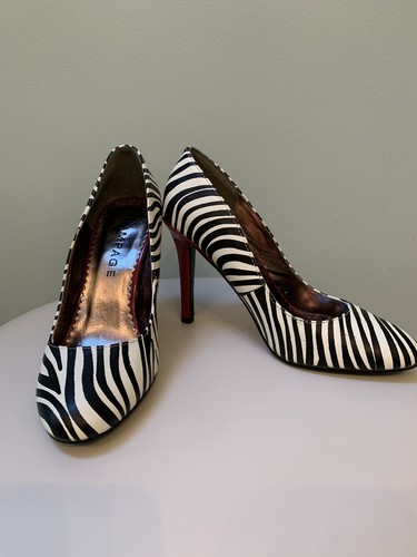 Rampage zebra print red heel