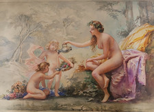 Grande Aquarelle XIXe signée