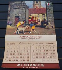 Calendrier mural vierge 1954 Mc Cormick International Ets Georges MANIGAULT