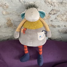 doudou peluche range pyjama Mouton les zig et zag moulin roty 52 cm tbe Grelot