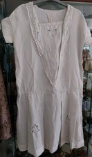 Antique White Tennis Outfit/Dress, Openwork, Bodywork, 2 Pleated Front and Back