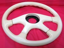 Italvolanti Dolce 37cm White Wood Steering Wheel White Pad Junk Genuine F/S
