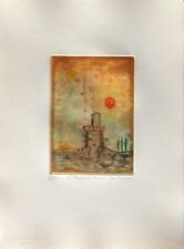 RENÉ CARCAN TEMPLE DE LA VIE 1987 gravure signée