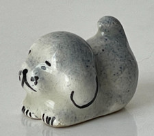 Rare Fève Petit Chien Puppy Gris Blanc ⭐ Galette des rois French charm!