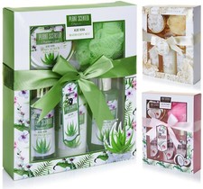 Coffret Bain & Bien-être Femme Aloe Vera, Vanille ou Fraise Idée Cadeau - 5 Pcs