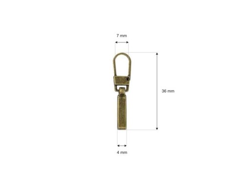 Zipper vieux laiton métal - 10,