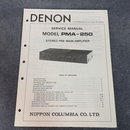 Denon pma 250 - denon, manual