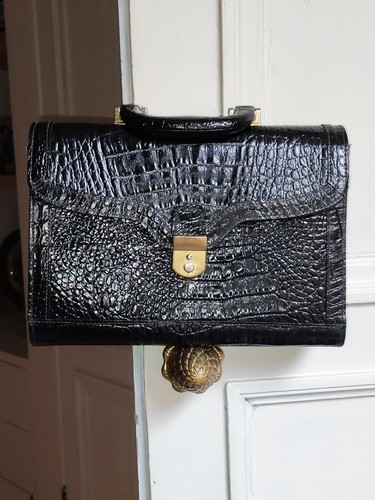 Sac cartable cuir noir - sac,