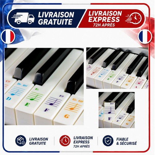 Autocollants piano colorés