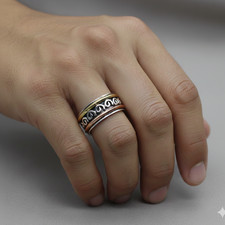 Bague argent 925 massif mixte