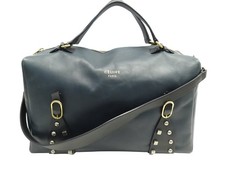 SAC A MAIN CELINE SQUARE BAG 168563 CUIR BLEU NAVY CLOUTE BANDOULIERE BAG 1820€