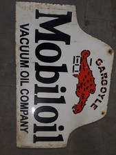 PORCELAIN MOBILOIL ENAMEL SIGN 36X24 INCHES DOUBLE SIDED