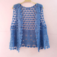 Gilet En Dentelle Bleue Au
