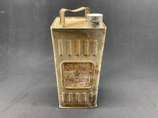 Bidon de pétrole blanc Oriflamme Desmarais Frères - Paris, en tôle, ancien