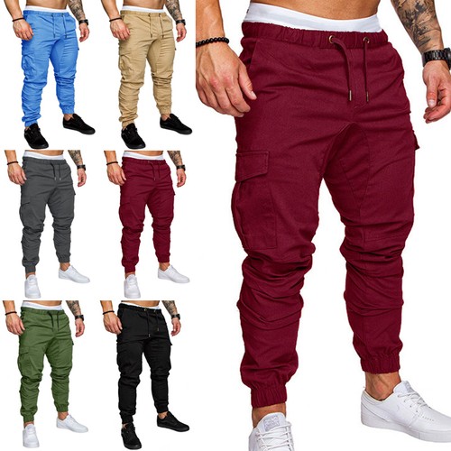 Hommes uni cargo pants taille - hommes,
