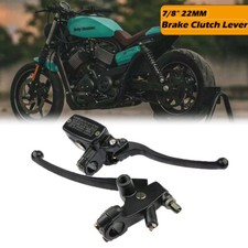 7/8 " Moto Frein avant Maître Cylindre Embrayage Set Levier Réservoir Noir