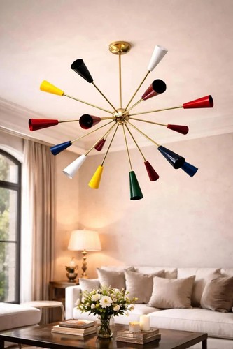 Lustre spoutnik coloré - lustre,
