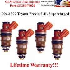 23250-7602 4X OEM Denso Fuel Injector for 1994-1997 Toyota previa 2.4L Super