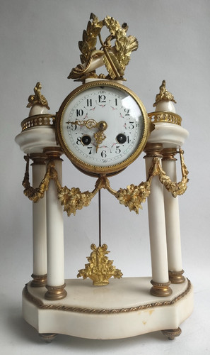 Pendule horloge marbre - pendule, blanc