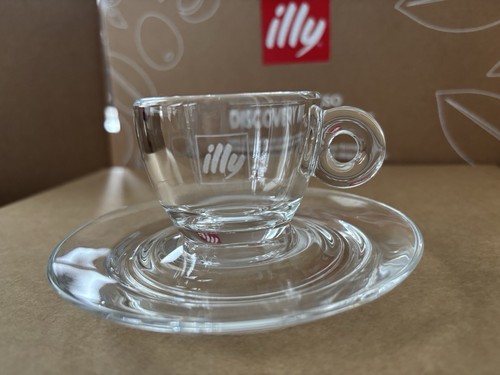 Illy etched espresso cups - "illy",