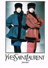 ADVERTISEMENT ADVERTISING 094 1989 YVES SAINT LAURENT boutique fur chapka