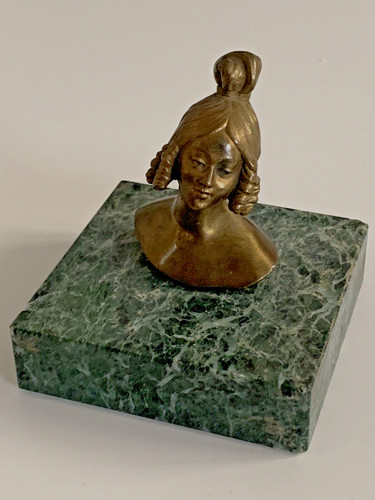 Ancien buste bronze - ancien, femme