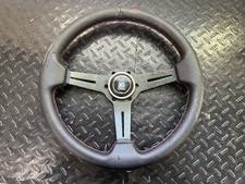 Genuine Nardi Torino Signed Leather Black Stitched Steering Wheel 14 Inches