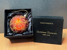 Nutrimetics Christmas Treasures Bauble Ruby Luxe Glamour Glass Ball Gift Boxed