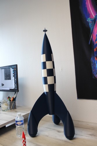 Fusée inspiration tintin 85cm - fusée,