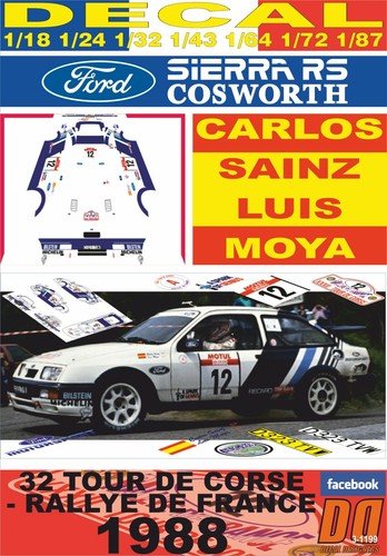 Decal ford sierra cosworth - decal, rs