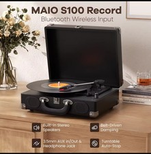 Tourne-disque vinyle Bluetooth MAIO S100 – Platine vintage 3 vitesses,...